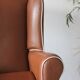 Chaise à dossier vintage marron