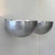 Pair of vintage XL wall lights, brushed metal, Italy, 1970