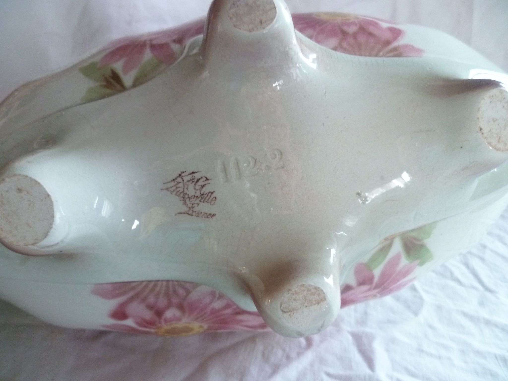 Faience gardener Luneville k&g art nouveau flower decoration