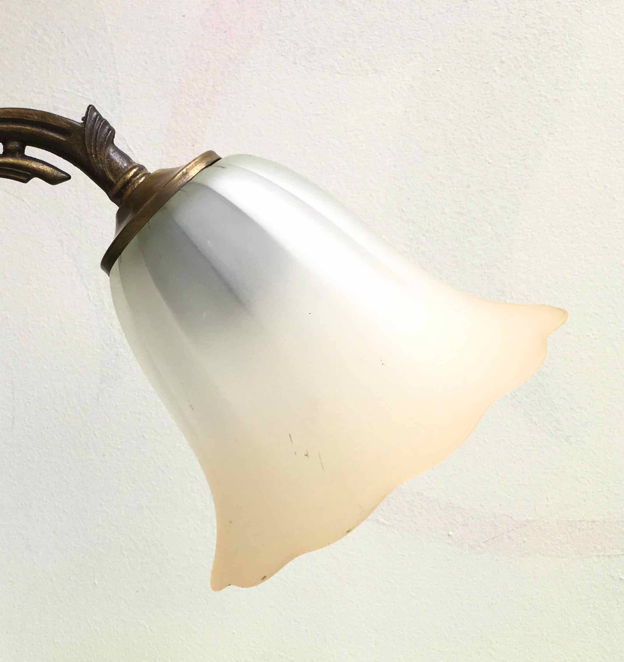 Frosted glass tulip wall light