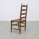 3x Chaises Échelle en Chêne et Rush, 1960s