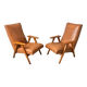Pair of armchairs Scandinavian design feet compass vintage period 1960s