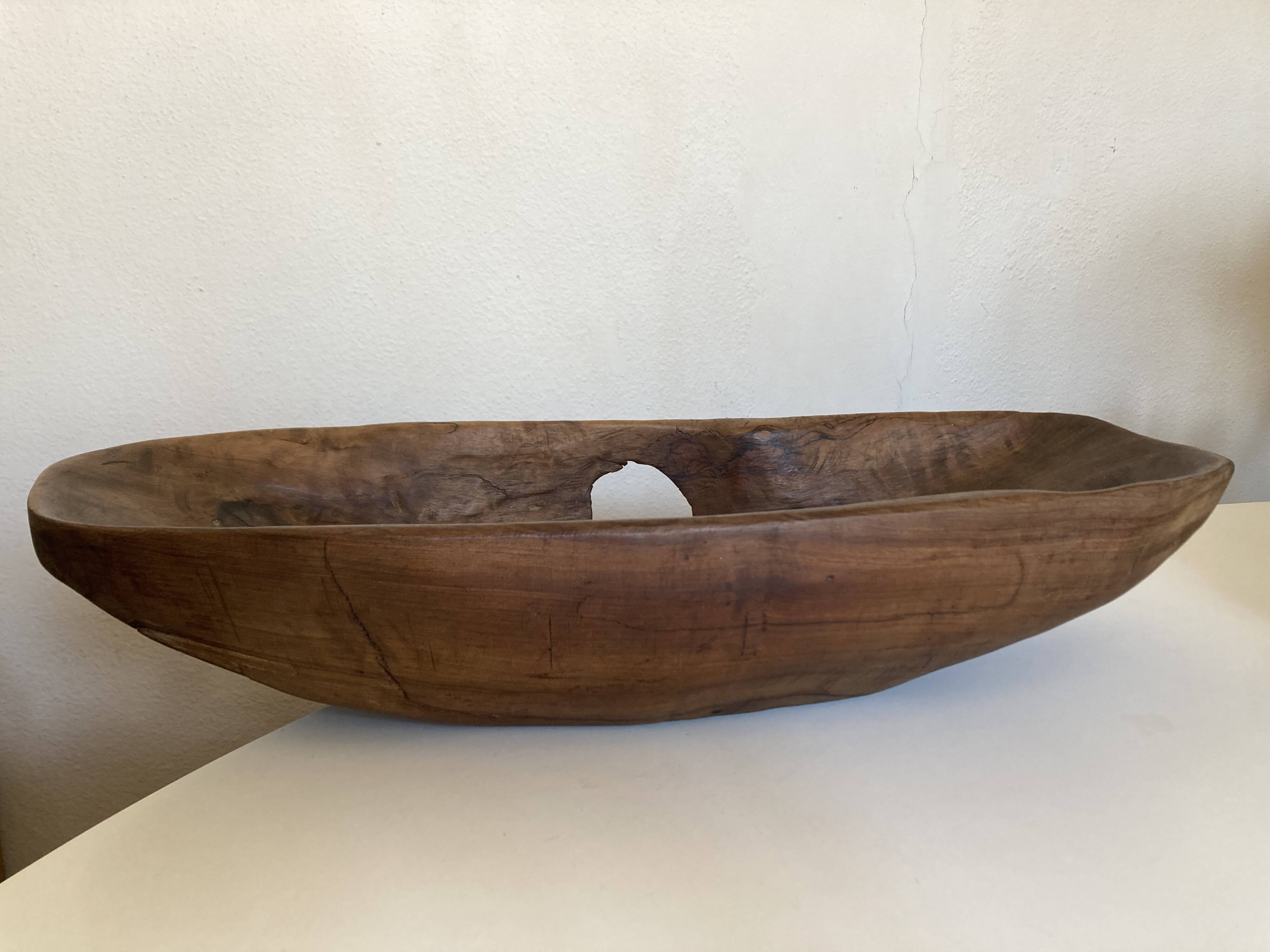 XXXL walnut wood carved centre table 1960 monoxyle