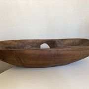 Coupe centre de table XxXL en bois de noyer creusé 1960 monoxyle