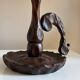 Brutalist wooden candlestick