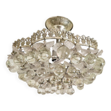 Plafonnier vintage en cristal décoré de feuilles et de grappes – Espagne année