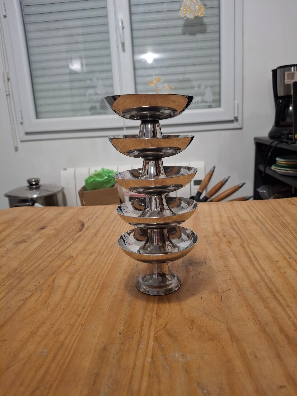 Vintage ice cream bowls in 18/10 stainless steel