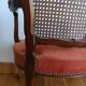 Fauteuil louis XV terracotta et cannage