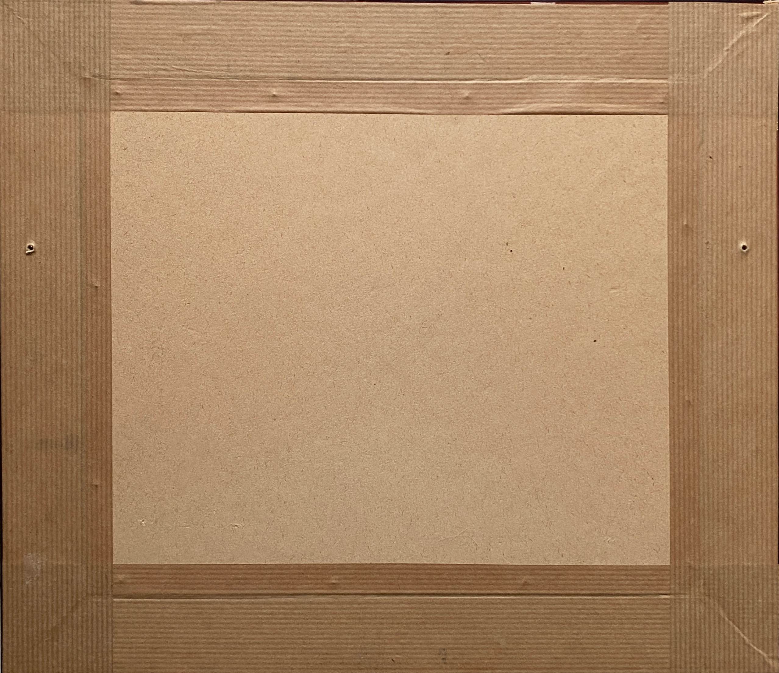 Oil painting on wood panel dated 1936