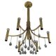 Chandelier en laiton de style mid-century moderne attribué à Gaetano Sciolari, 1970