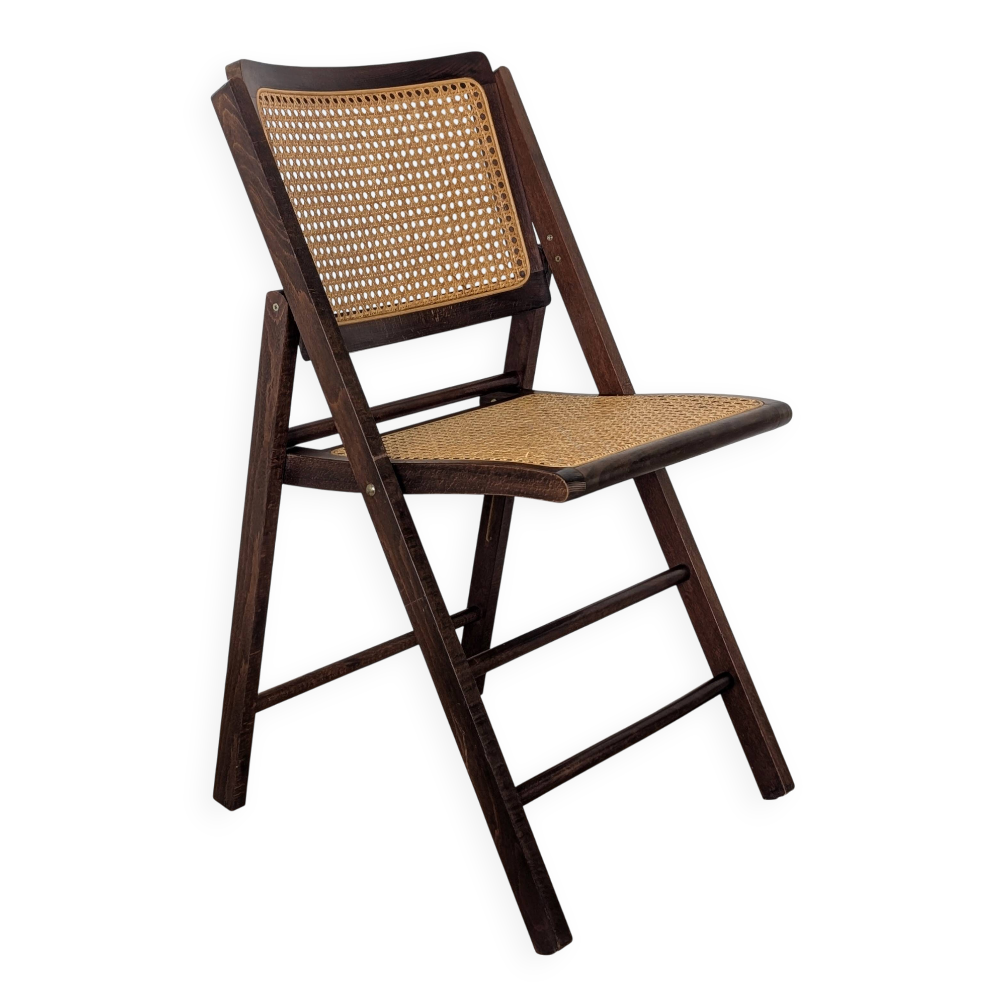 Vintage caned folding chair