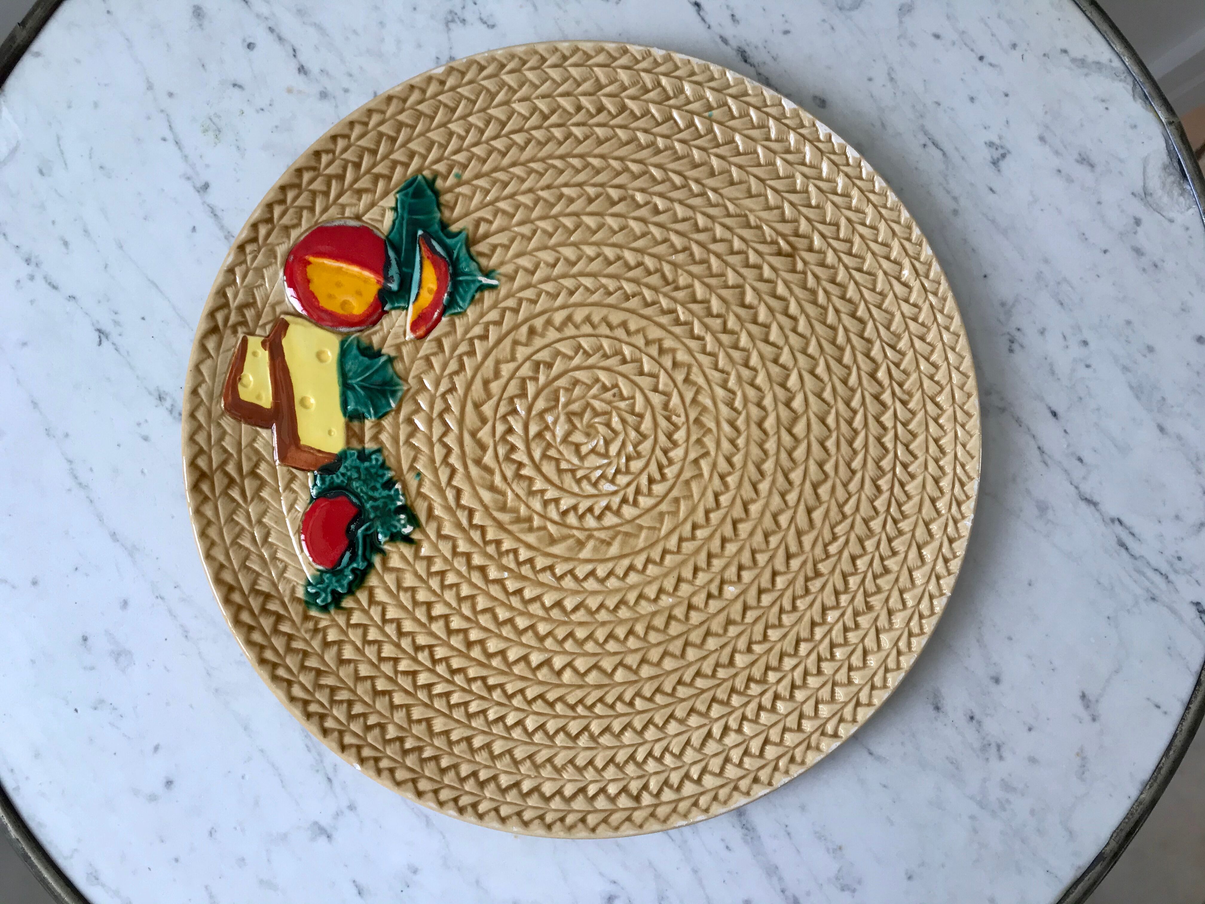 60s wicker style slurry cheese platter