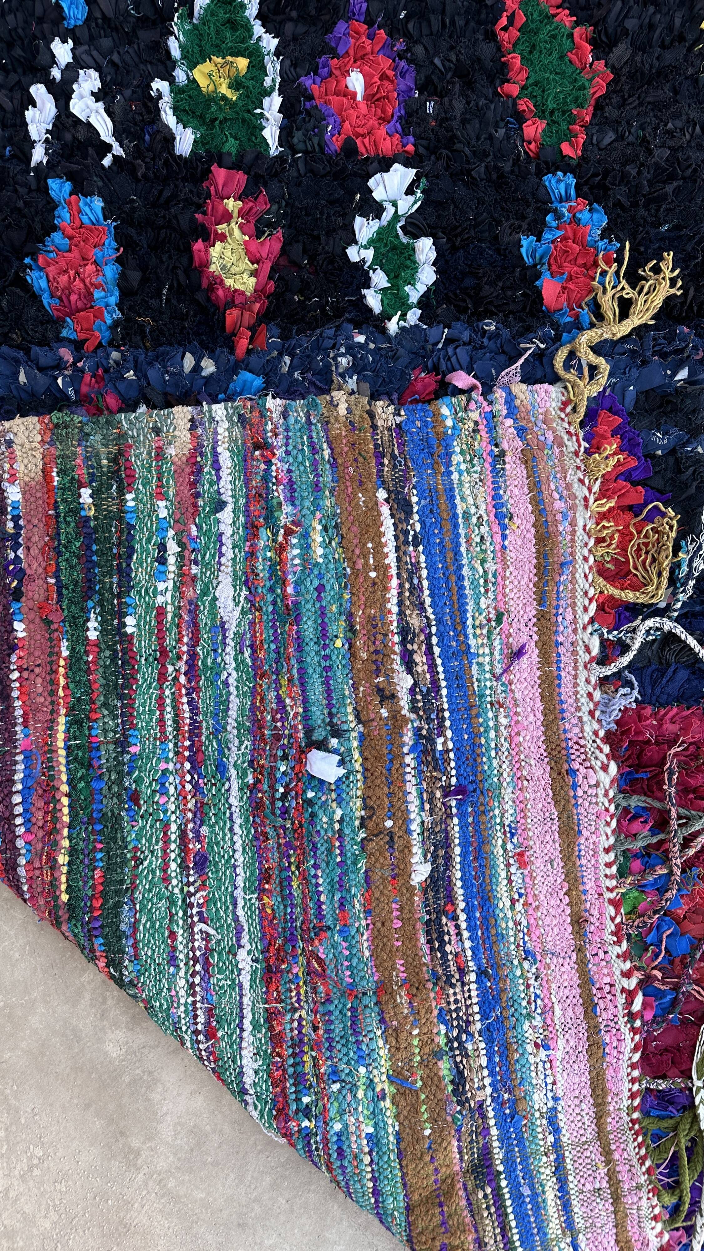 Moroccan carpet Boucherouite colored - 128 x 226 cm