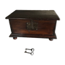 Old chest in solid wood and ironwork -crafts XIXth