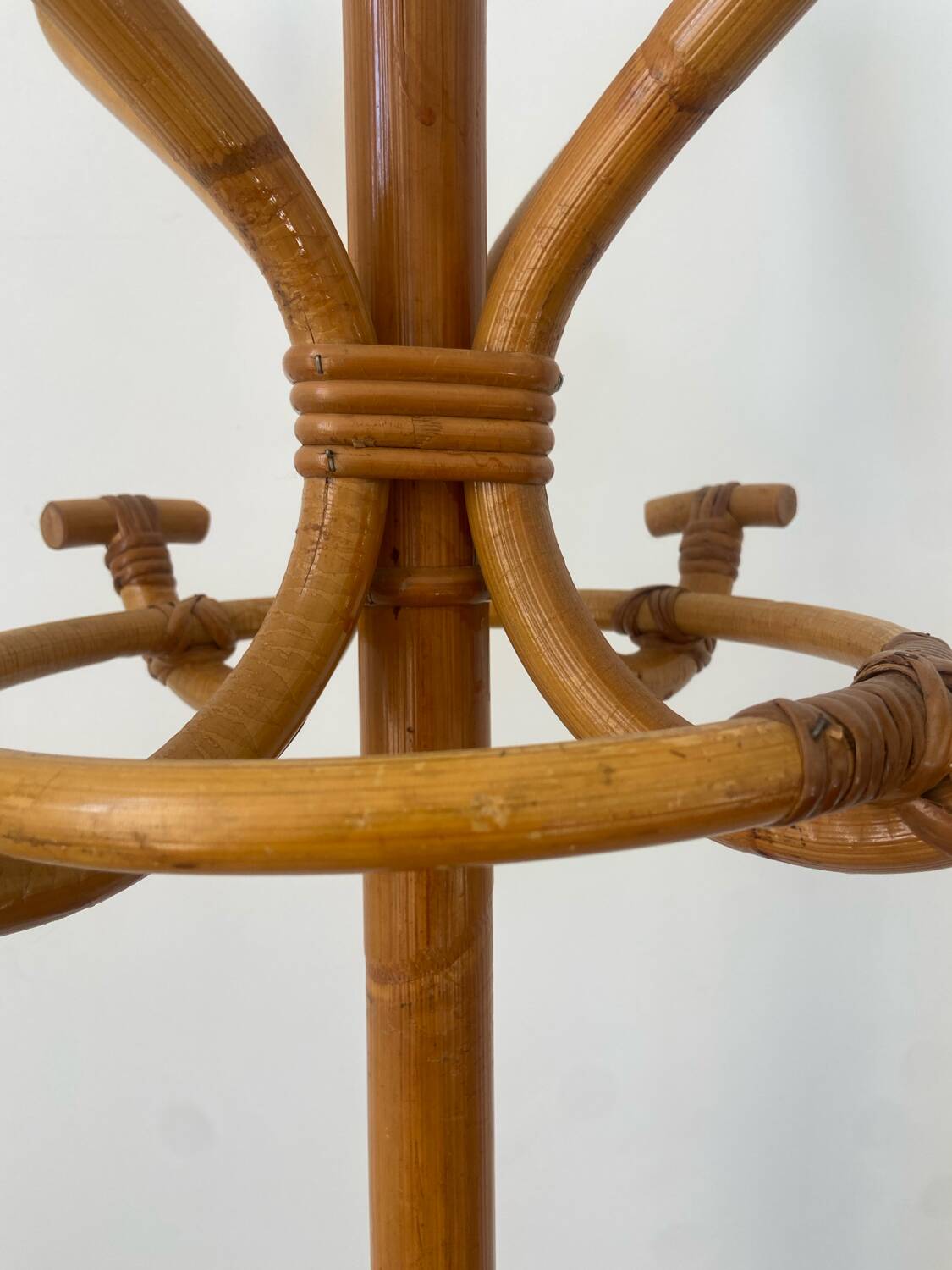 Vintage Rattan Parrot Coat Rack