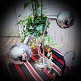 Seventies metal lamp with two spotlights