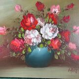 Tableau peinture à l’huile bouquet de fleurs