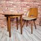 Renovated art deco round coffe table, Poland 1950s