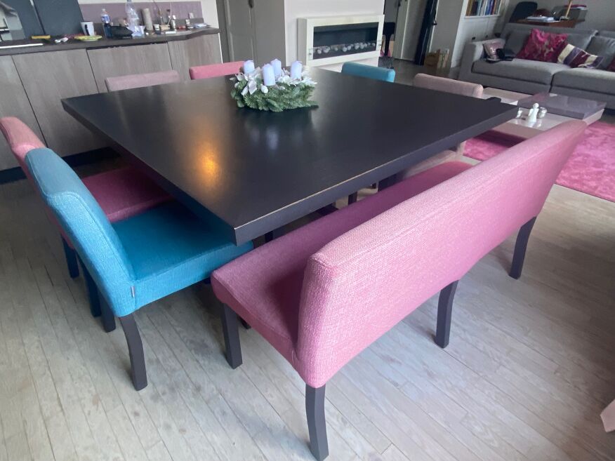 Table carrée PH Collection avec ses 6 chaises et sa banquette twin | Selency