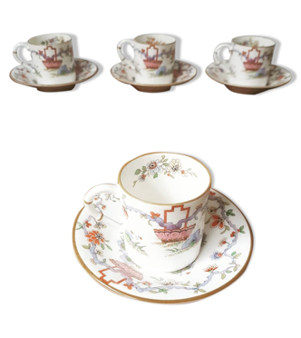 4 tasses à café Empire en porcelaine de Paris | GSLR Antiques