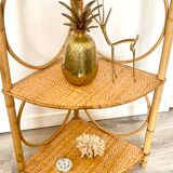 Rattan corner shelf