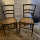 2 chaises d'appoint Napoléon III en noyer et cannage parfait –