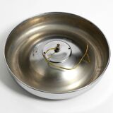 Round metal chrome ceiling or wall lamp from Italy | Space Age Design