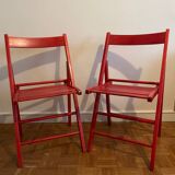 2 Vintage Wooden Folding Chairs
