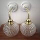 Pair of vintage wall lights in cut glass