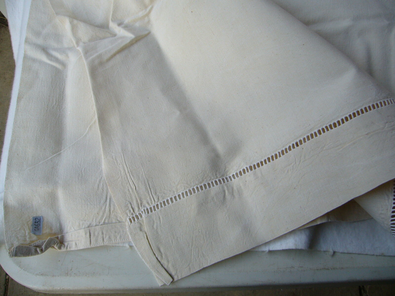 Embroidered antique linen sheets