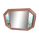 Miroir cadre bois scène alpage bavière foret noire 61x45cm