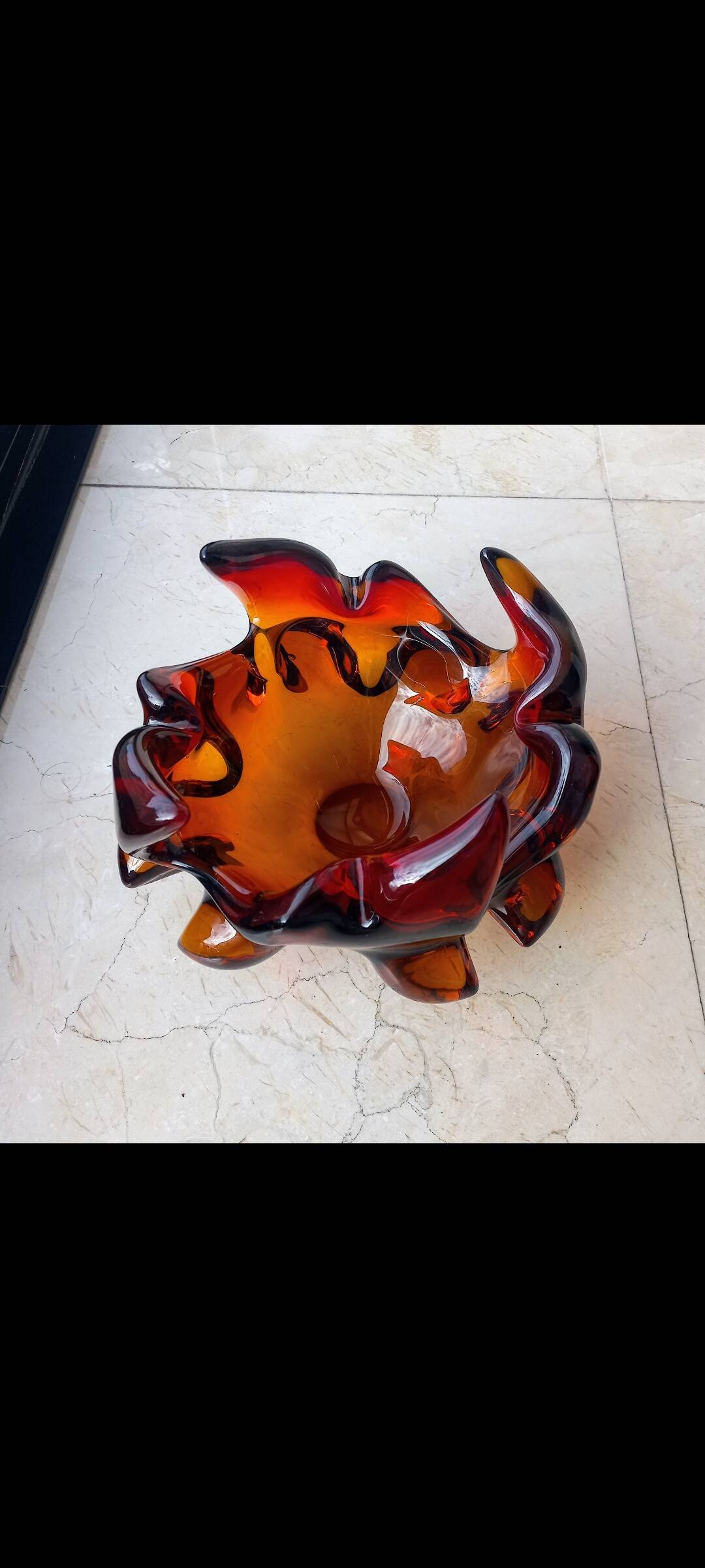 Fiery amber Murano centerpiece