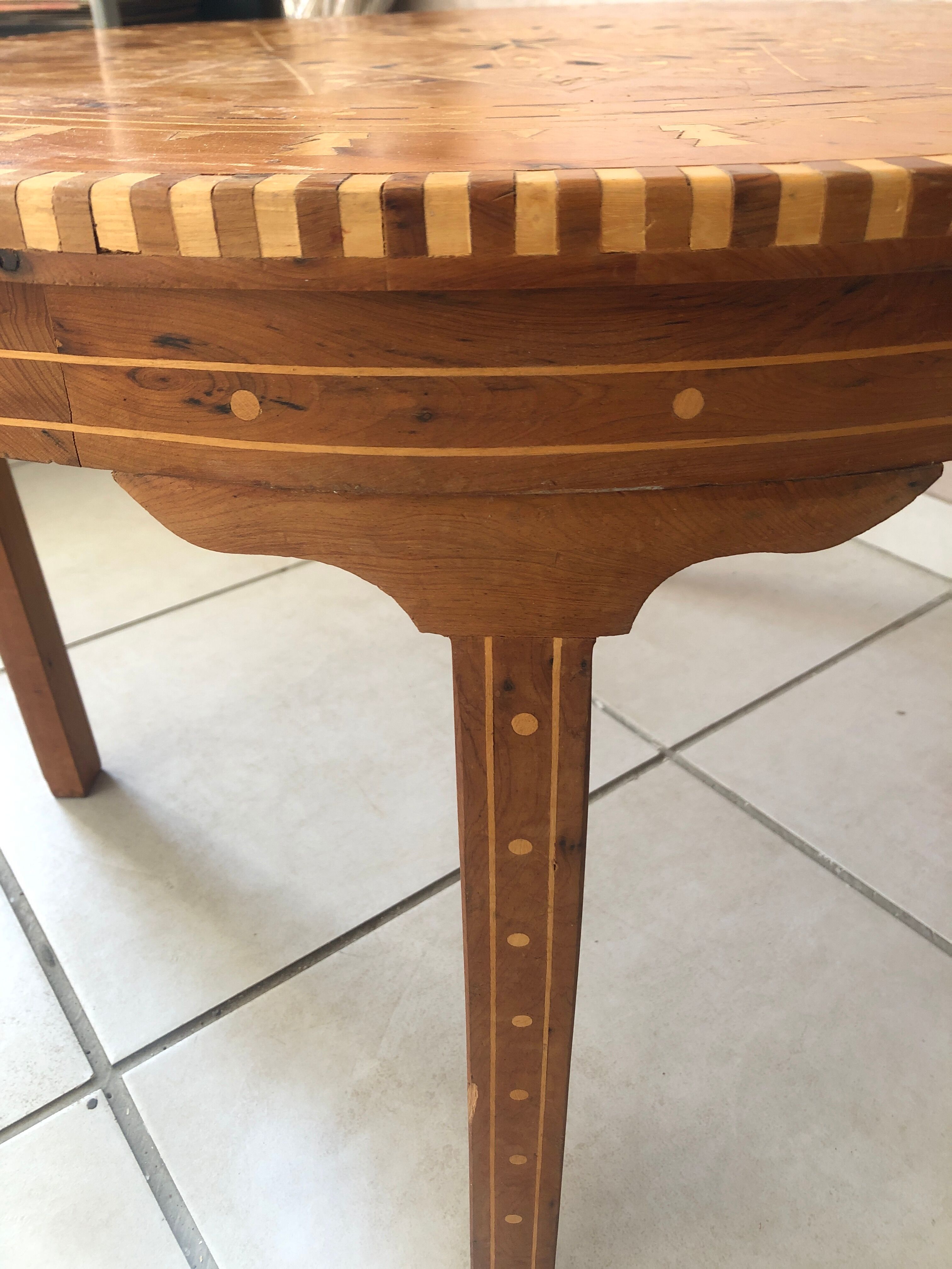 Moroccan marquetry table