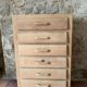 Chest of drawers with 6 drawers in matte cast iron colour.