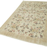 Handwoven anatolian beige rug 140 cm x 243 cm