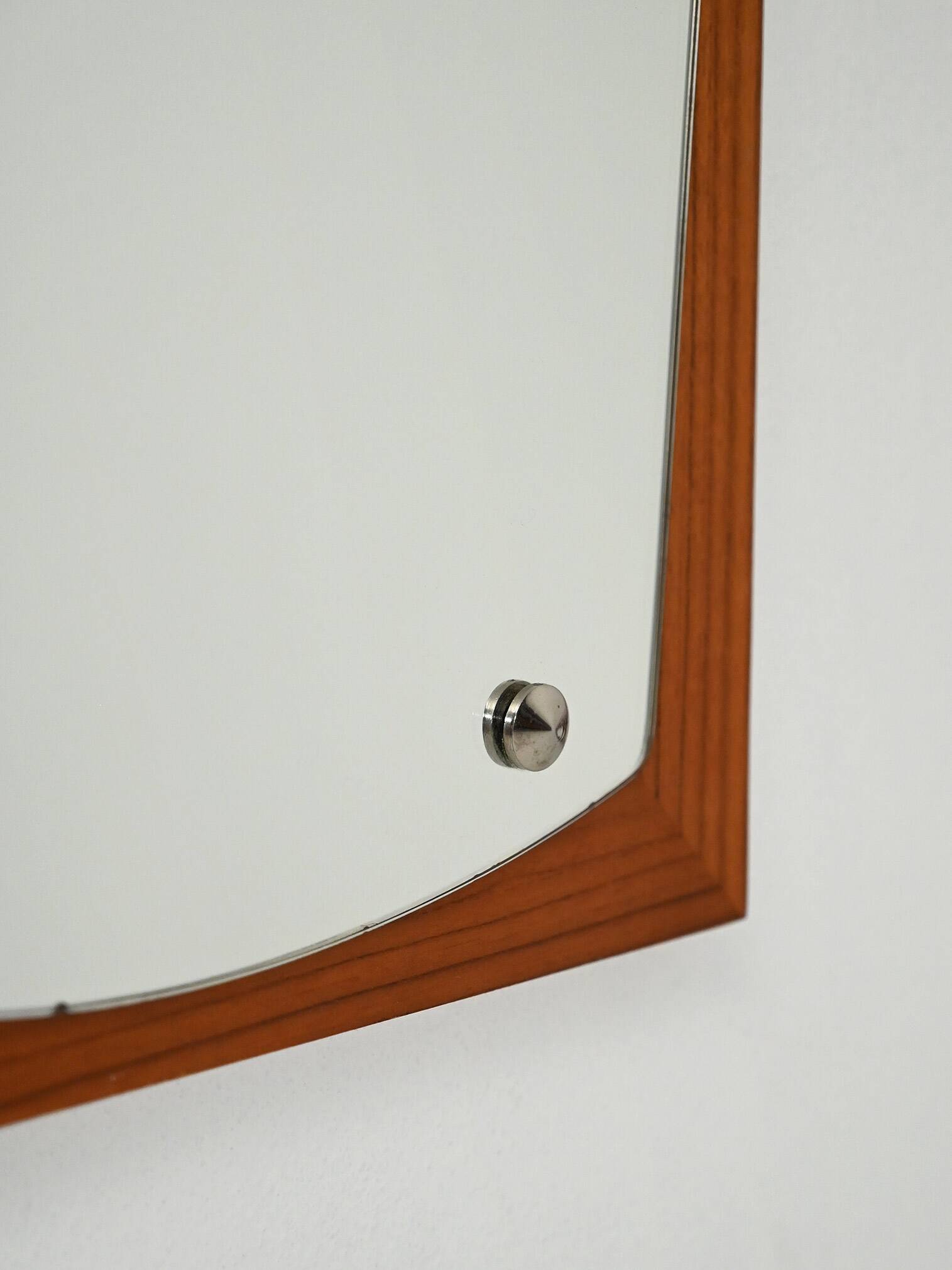 Scandinavian wall mirror in mahogany, 1950s