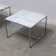 Pair of Carrara marble & chrome coffee or side tables, 1970s