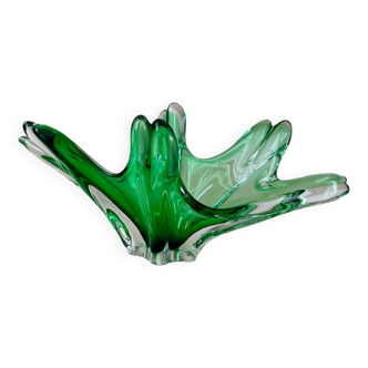 Coupe verte vintage années 60 verre soufflé