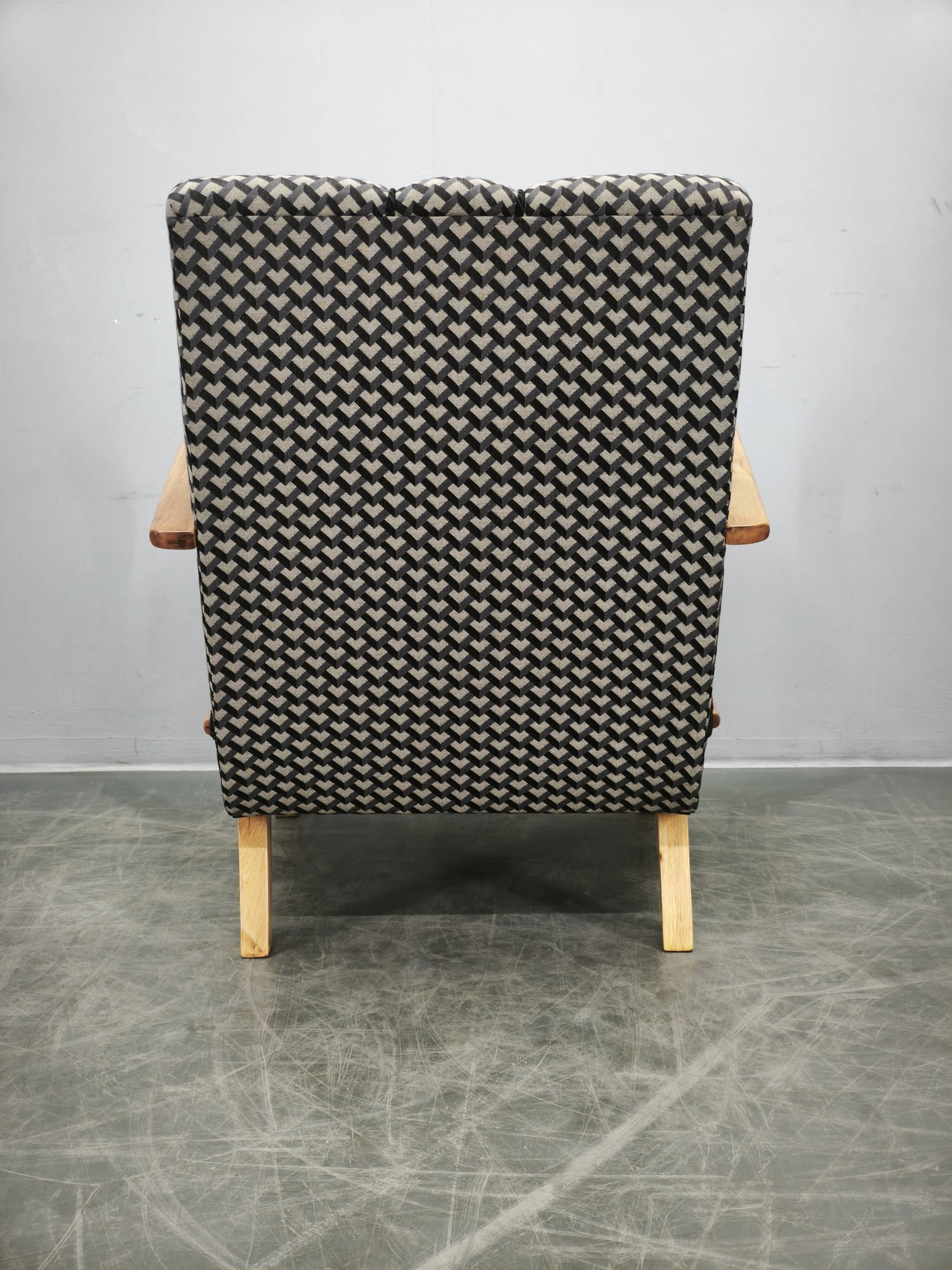 Art Deco Armchair by Jindrich Halabala, Czechoslovakia, 1940s