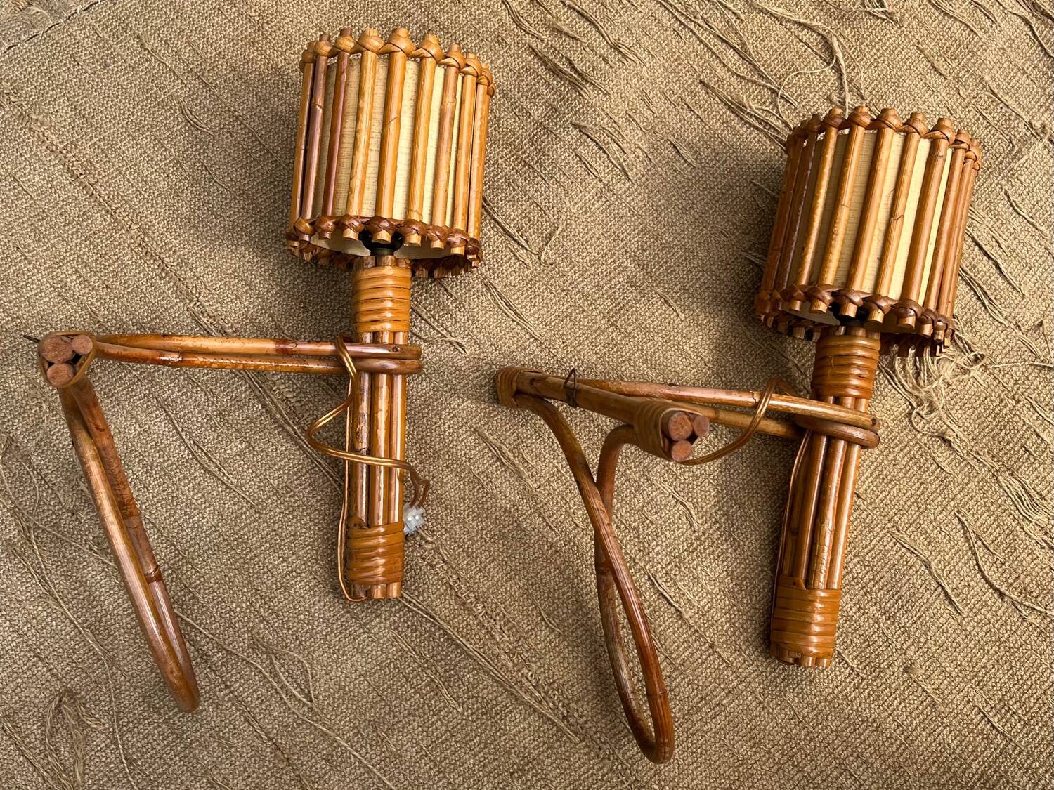 Pair of vintage Louis Sognot wall lights