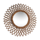 Miroir soleil en rotin tressé 1960 52cm