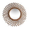 Sun mirror in braided rattan. 1960. 52cm.