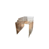 Vintage Mimi pull-out tables set in plexiglass