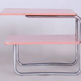 Table basse Bauhaus restaurée, par Mücke Melder, Chrome, Tchèque, années 1930