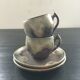 Set of 2 flamed brown stoneware cups