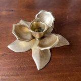 Small brass “flower” candle holder
