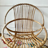 Pair of vintage rattan armchairs