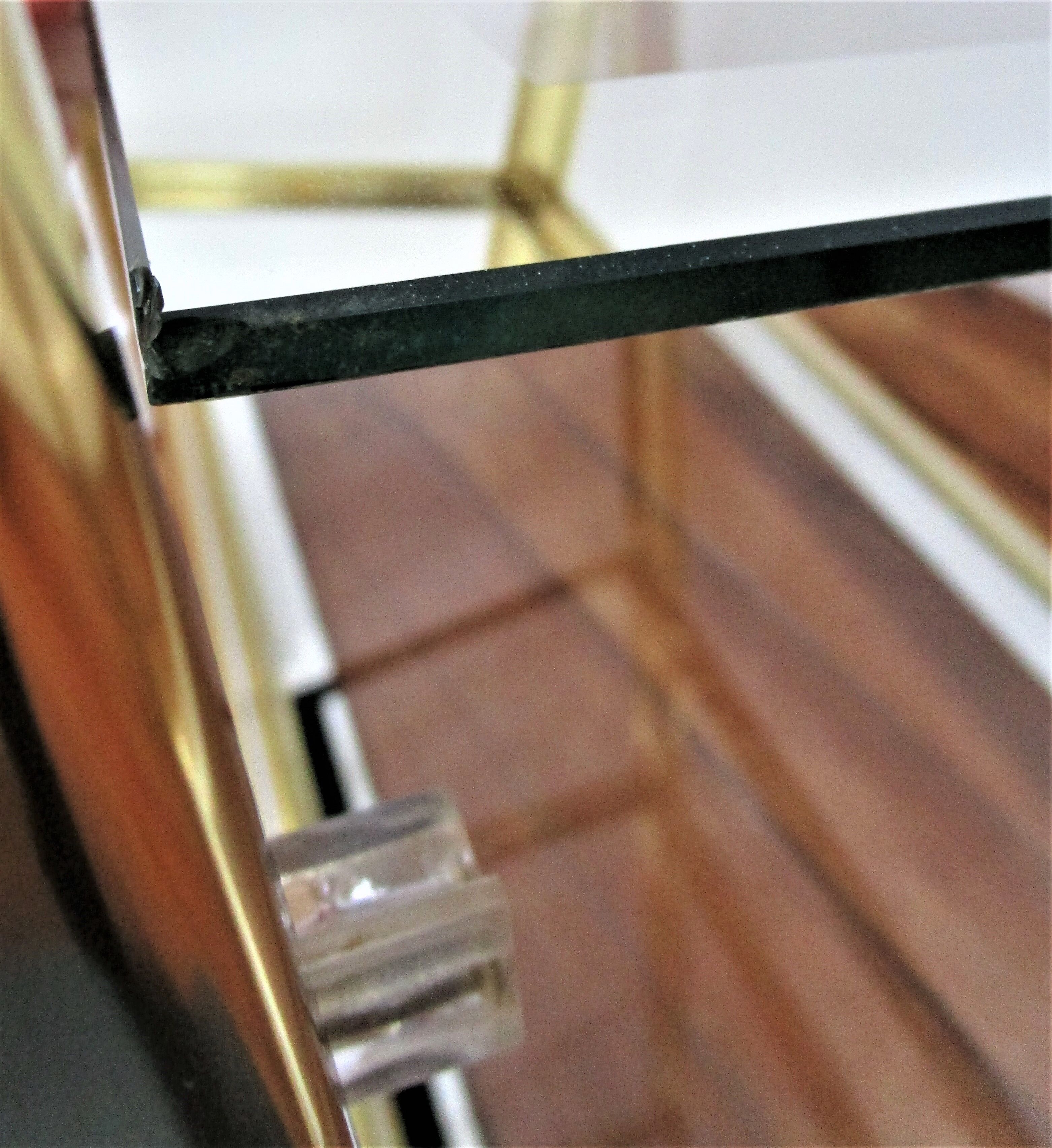 Italian design shelf chrome gilded metal and mirror glasses 70s