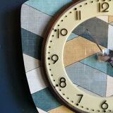 Clock formica vintage asymmetrical silent wall clock "Diamonds"