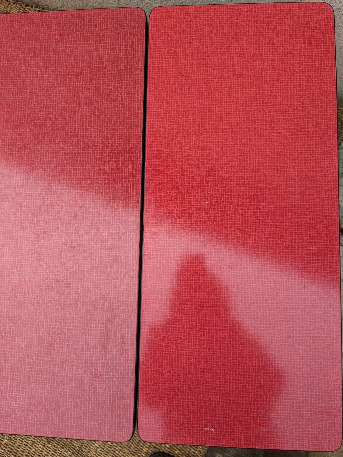 Red formica coffee table